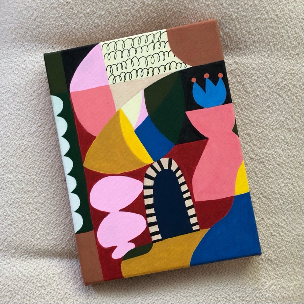 original abstract artwork - acrylic on canvas. 9” x 12”